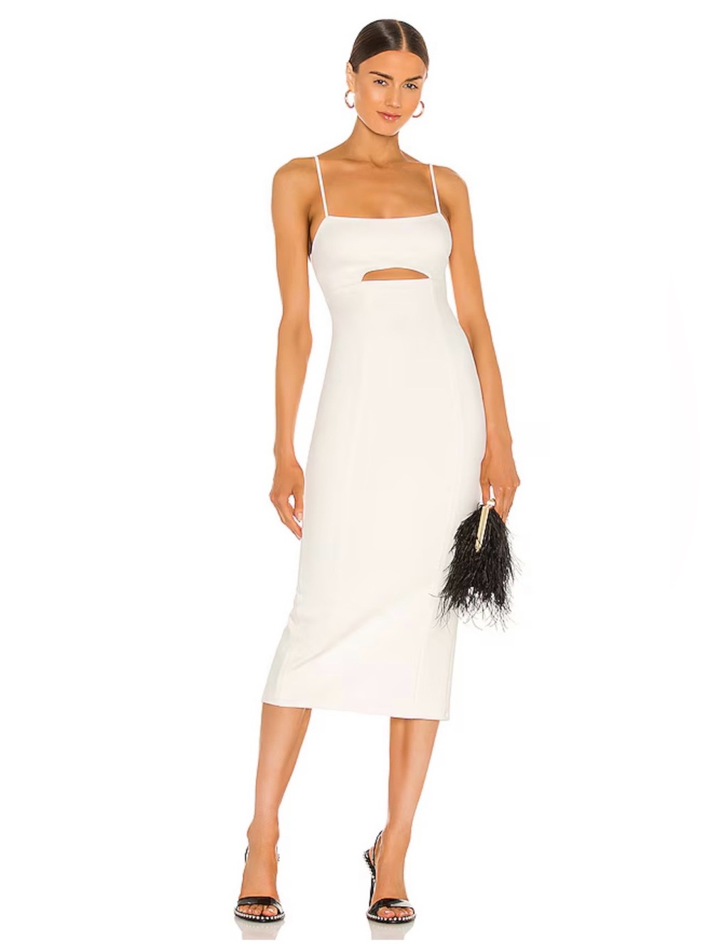 REVOLVE white Cutout Midi Dress with Spaghetti Straps